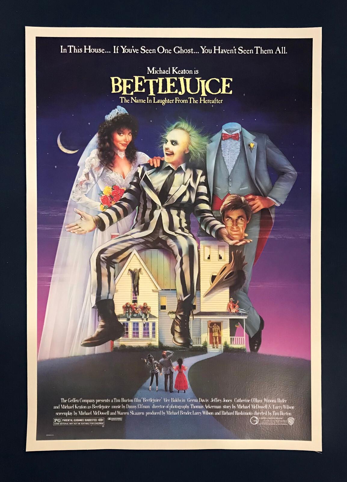 BEETLEJUICE  (1988) Original Movie Poster on LINEN