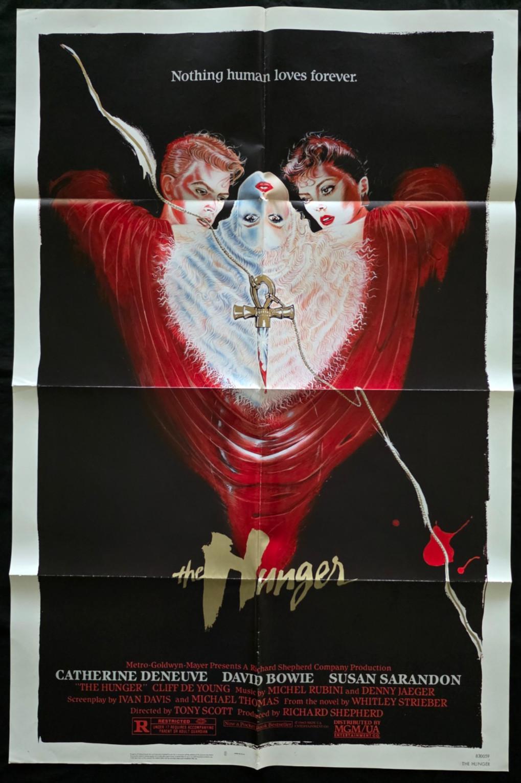 1983 "THE HUNGER" 27X41" folded one sheet    DAVID BOWIE