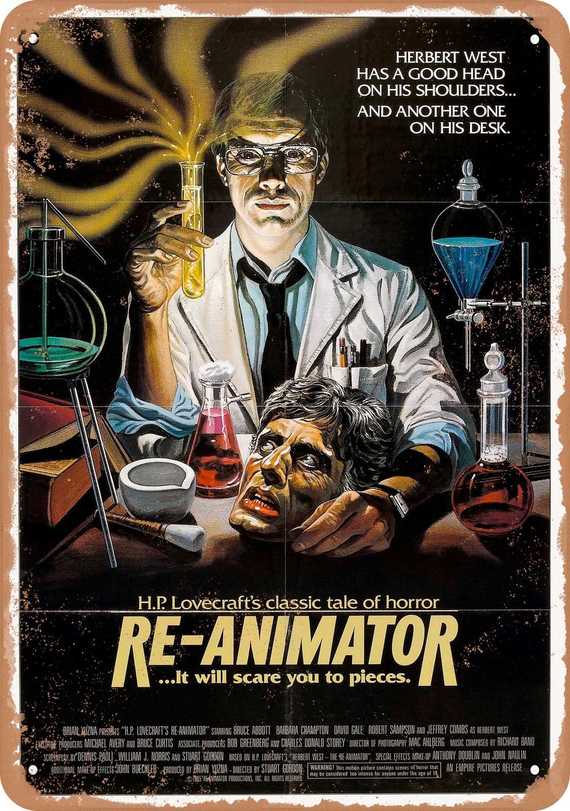 METAL SIGN - Re-Animator (1985) - Vintage Look