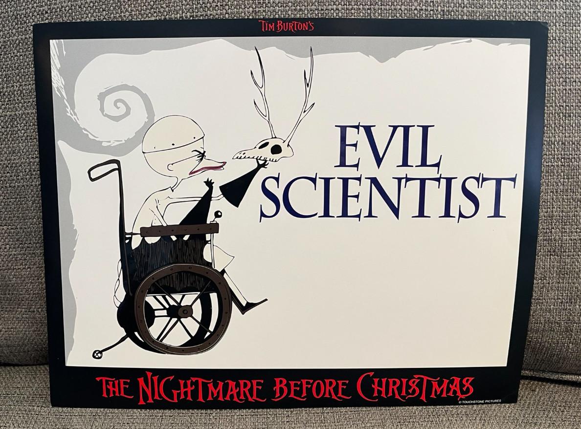 THE NIGHTMARE BEFORE CHRISTMAS 1993 ORIGINAL MOVIE LOBBY CARD DR. FINKELSTEIN
