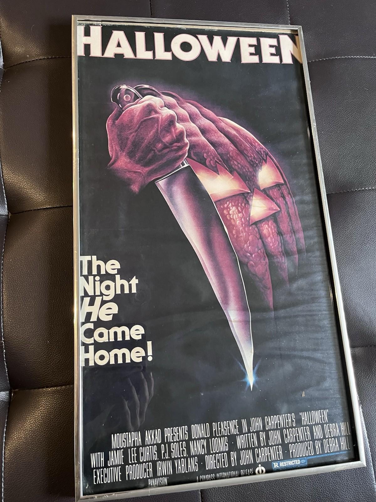 Halloween Vintage Movie Poster 1978 One Sheet Poster FRAMED 12.4X22" VHS Poster