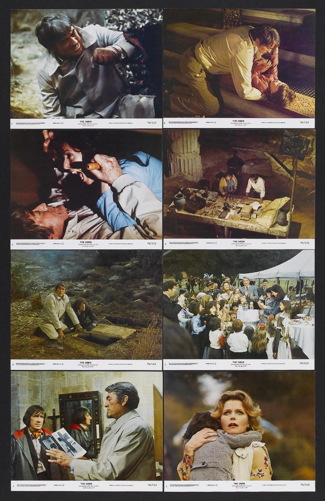 THE OMEN original1976 color lobby still set GREGORY PECK/DAVID WARNER/LEE REMICK