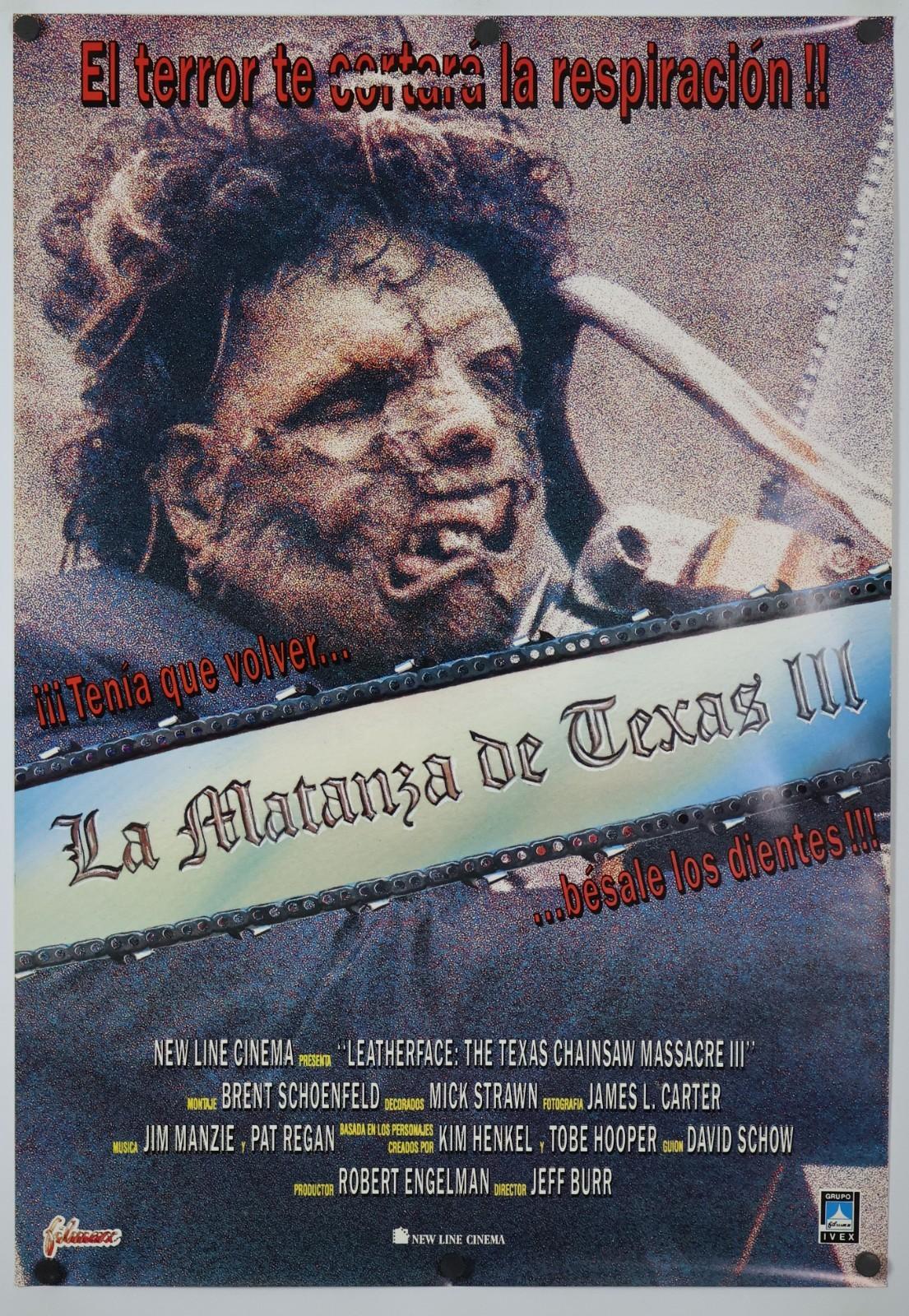Texas Chainsaw Massacre III Leatherface original movie poster INTL 27x40 Horror