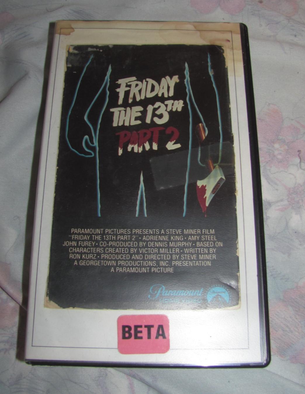 1981 Beta Betamax Friday the 13th Part 2, Slasher, Horror, Cult Classic, Rated R