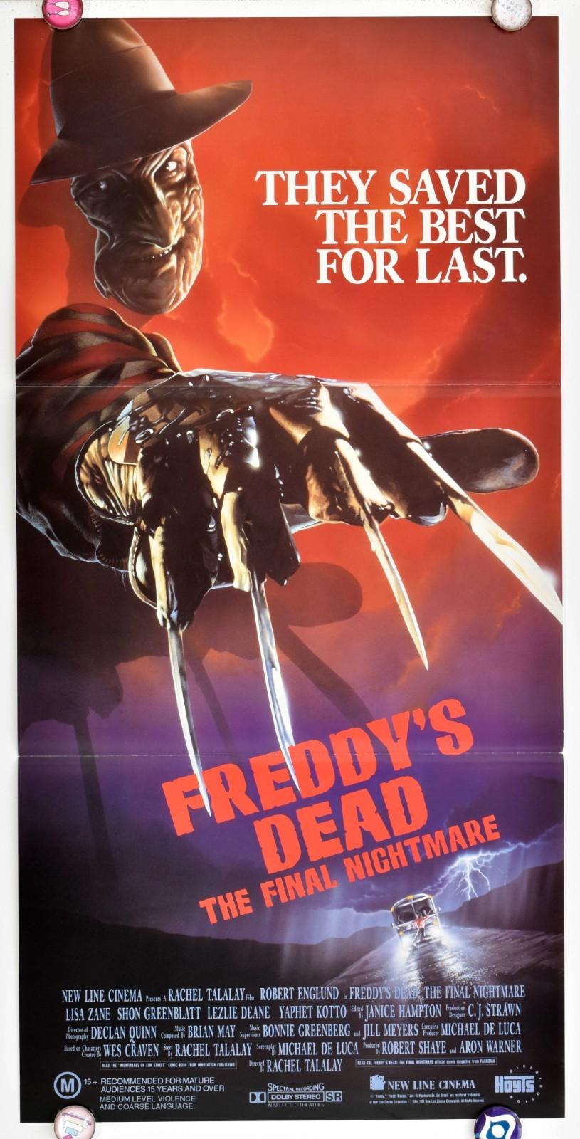Freddy's Dead The Final Nightmare Original 1991 Australian daybill movie poster