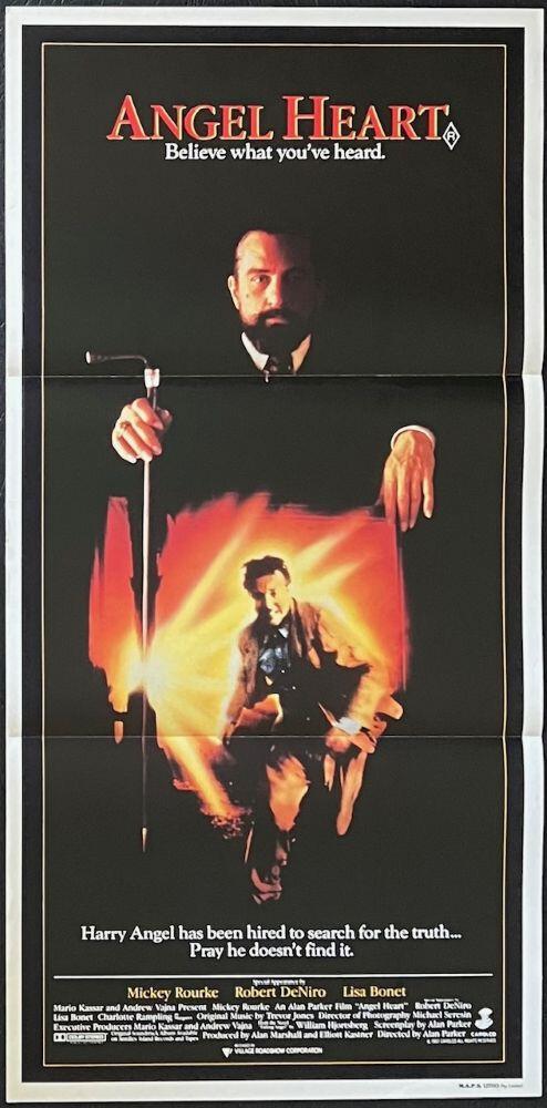 ANGEL HEART Poster Daybill Original 1987 Robert De Niro Mickey Rourke Lisa Bonet
