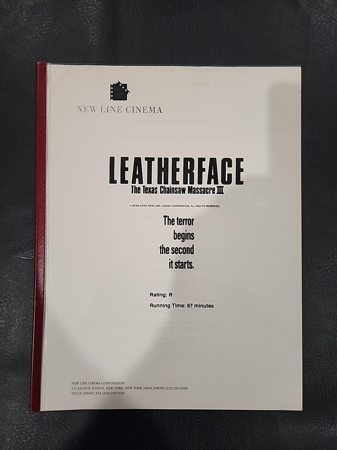 Leatherface 3 Booklet New Line Cinema Texas Chainsaw Massacre Rare Look 