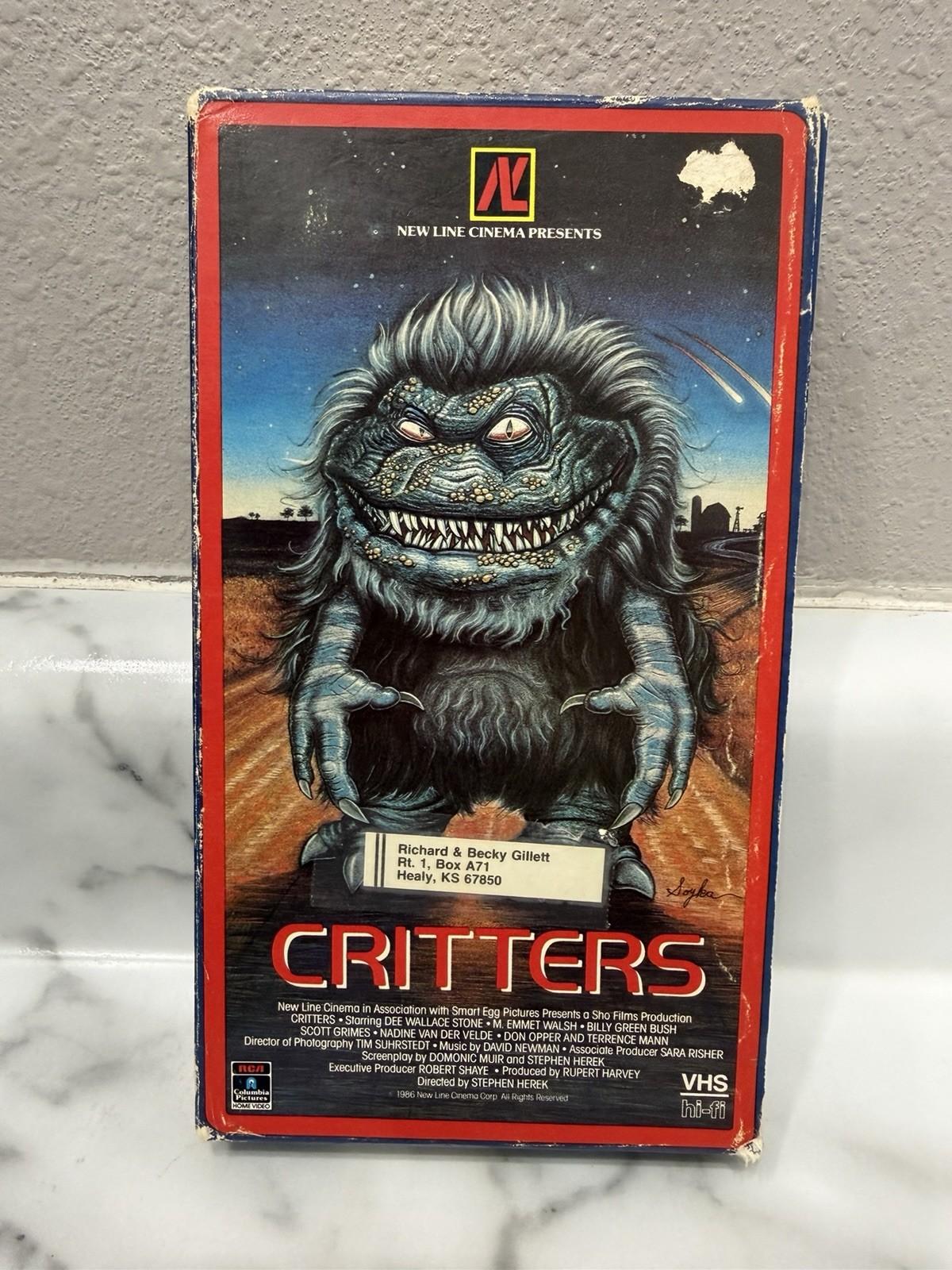 1986 Original Critters Vhs All Flaps Intact Tested!