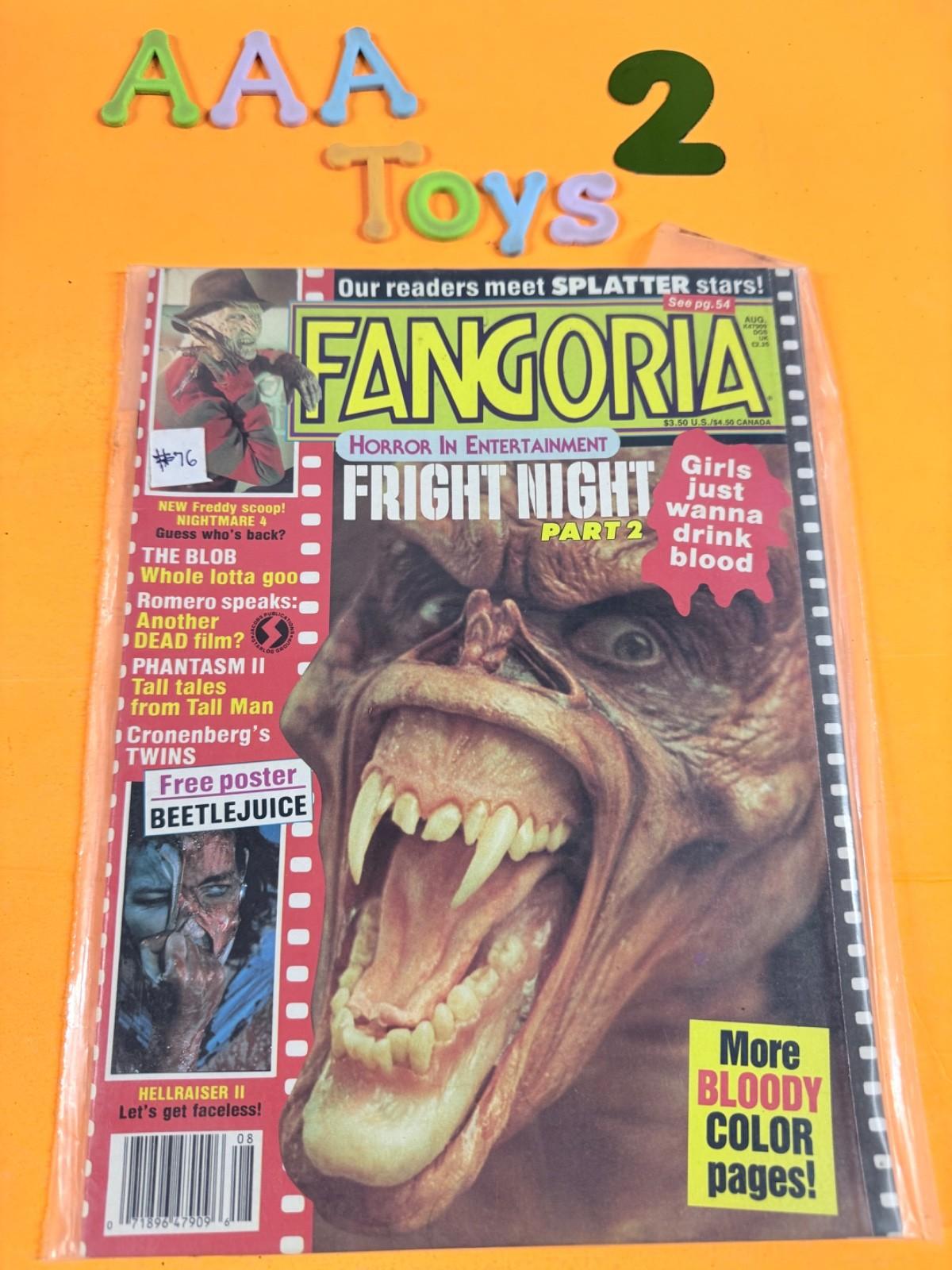 FANGORIA #76 FRIGHT NIGHT, FREDDY NIGHTMARE, BEETLE JUICE, EXC