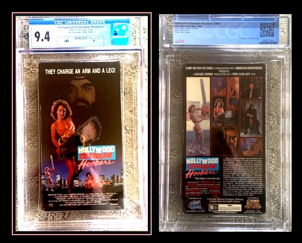 HOLLYWOOD CHAINSAW HOOKERS - RARE First Print - Sealed VHS - Graded CGC 9.4 A