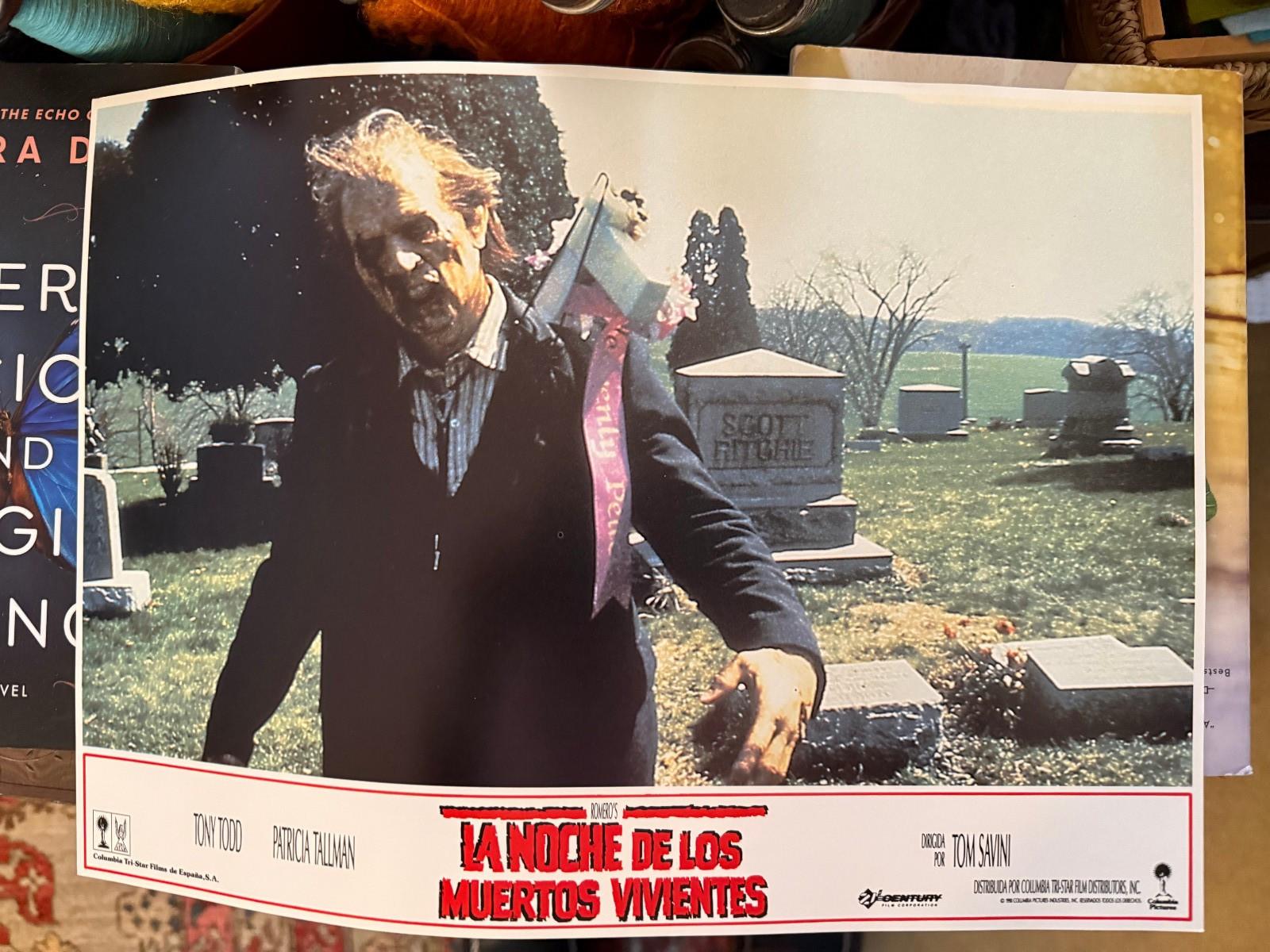 Night Of The Living Dead, The 9x13" 1990RR Spanish Columbia lobby card Zombies