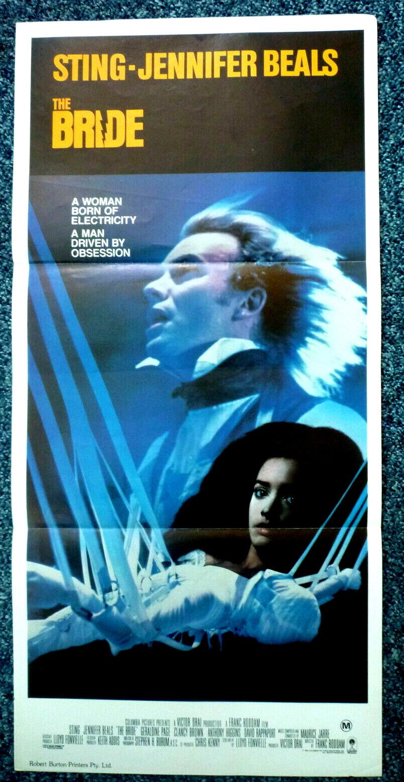 THE BRIDE Original 1985 Australian Daybill Horror Movie Poster Sting