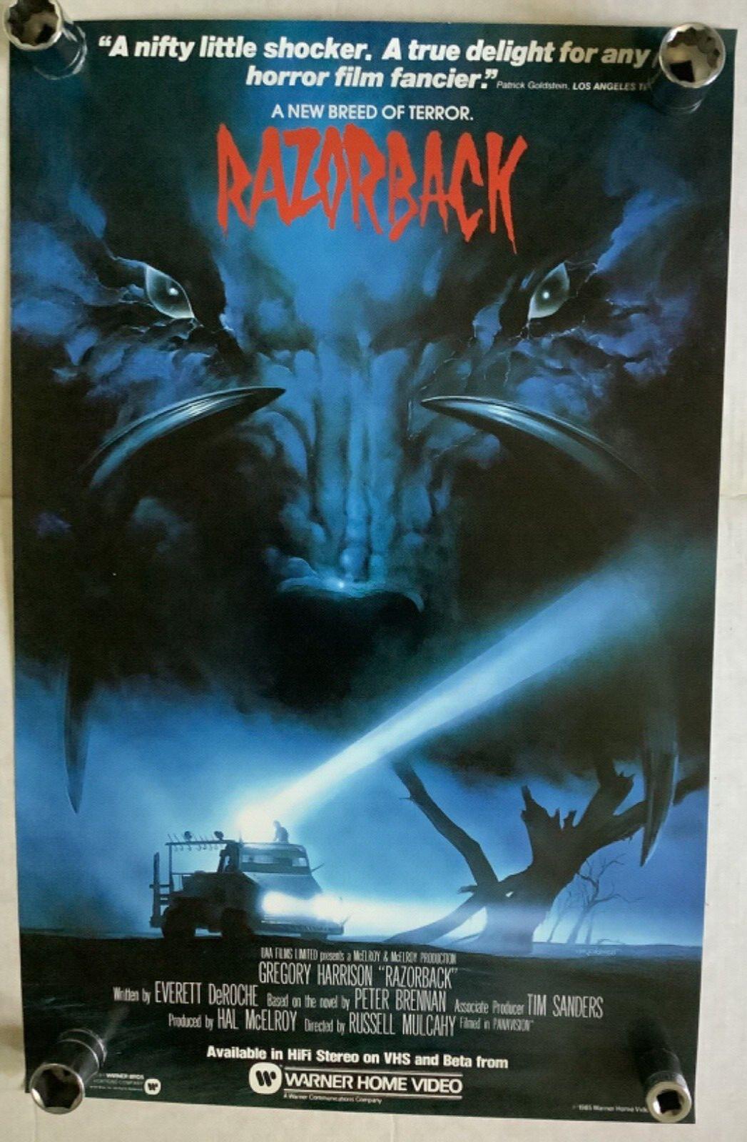 RAZORBACK Movie Video Promo Poster Original/Rolled Warner Home Video