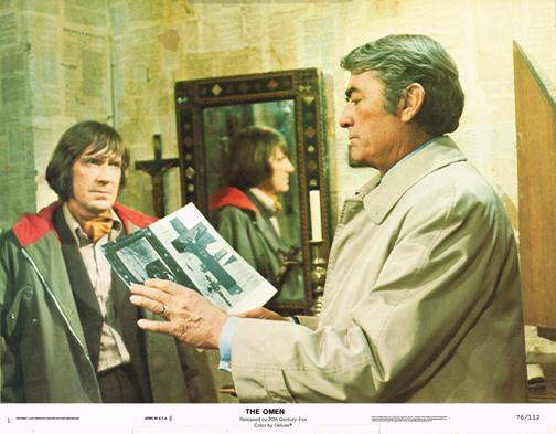 THE OMEN GREGORY PECK DAVID WARNER ORIGINAL LOBBY CARD