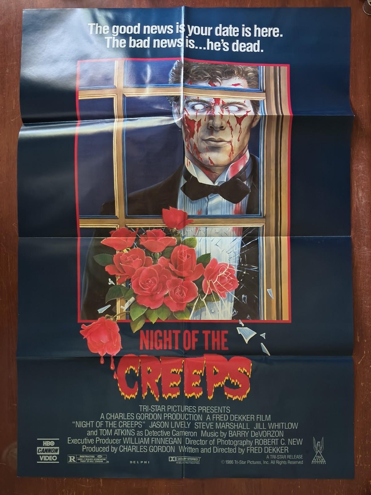 Night of the Creeps Original 27x39 Video Store Poster 1986 Horror Cannon Video 