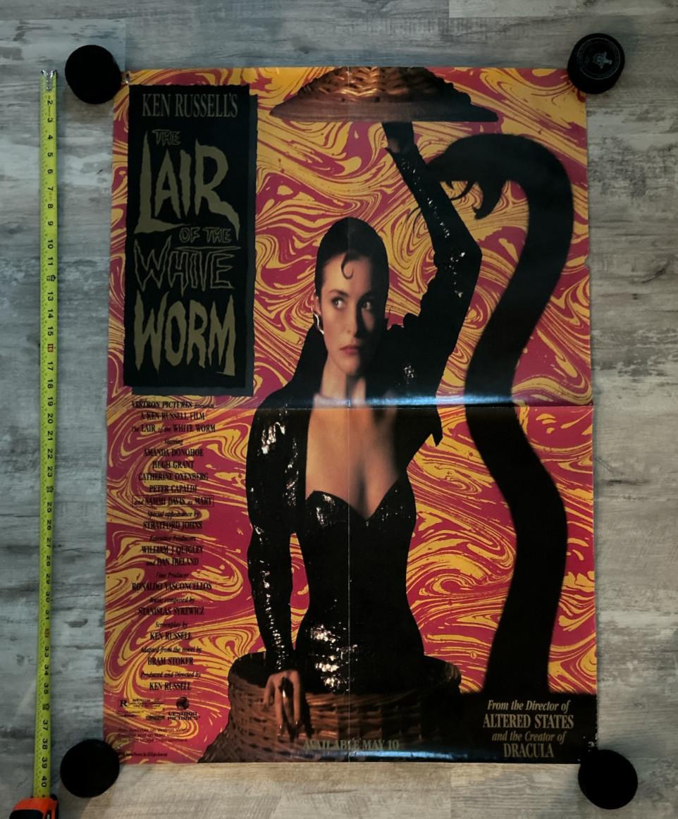 VINTAGE 1988 VESTRON PICTURES "THE LAIR OF THE WHITE WORM" 27X40" MOVIE POSTER