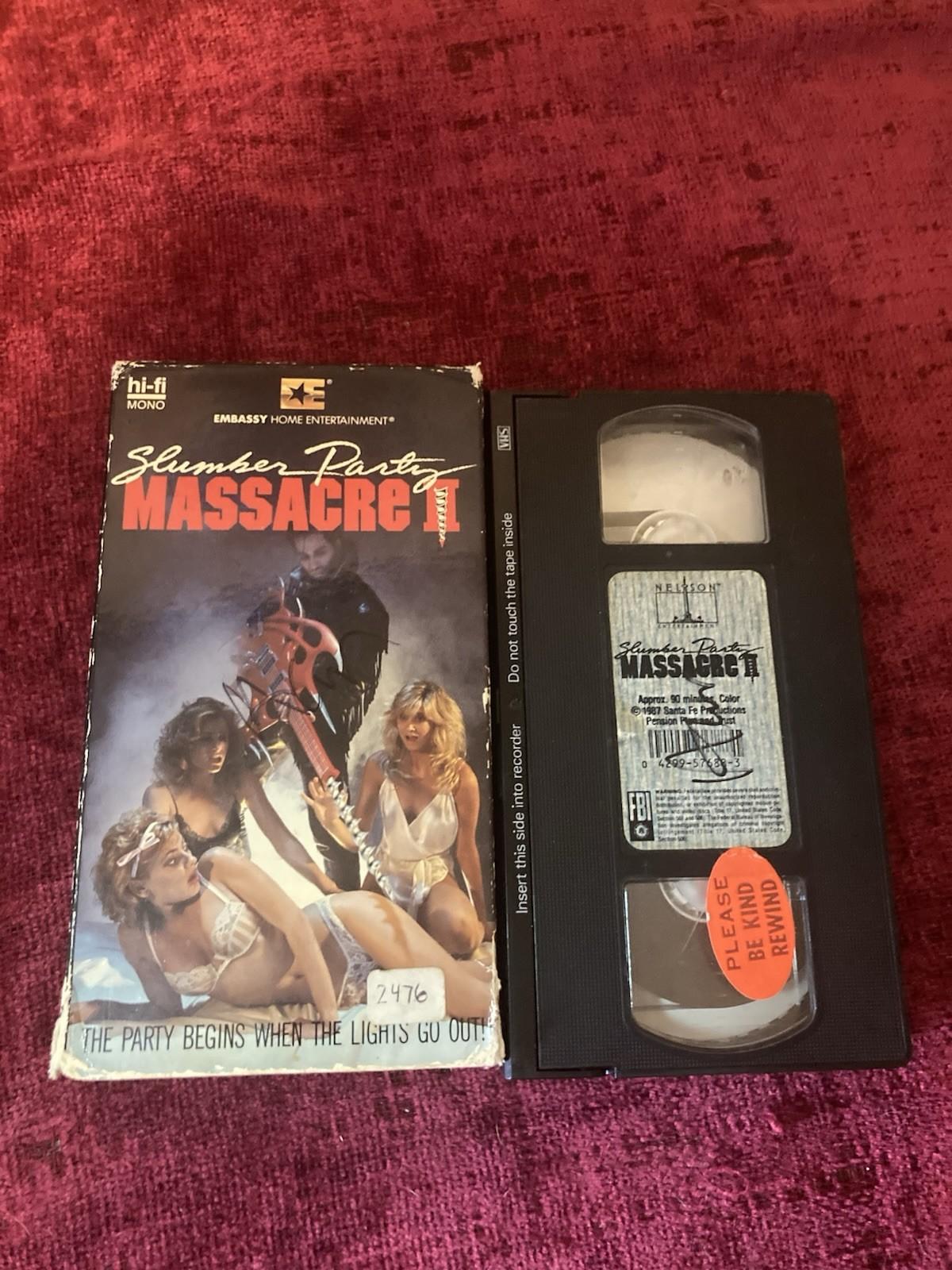 Slumber Party Massacre 2 VHS Embassy Horror Ex Rental Tested