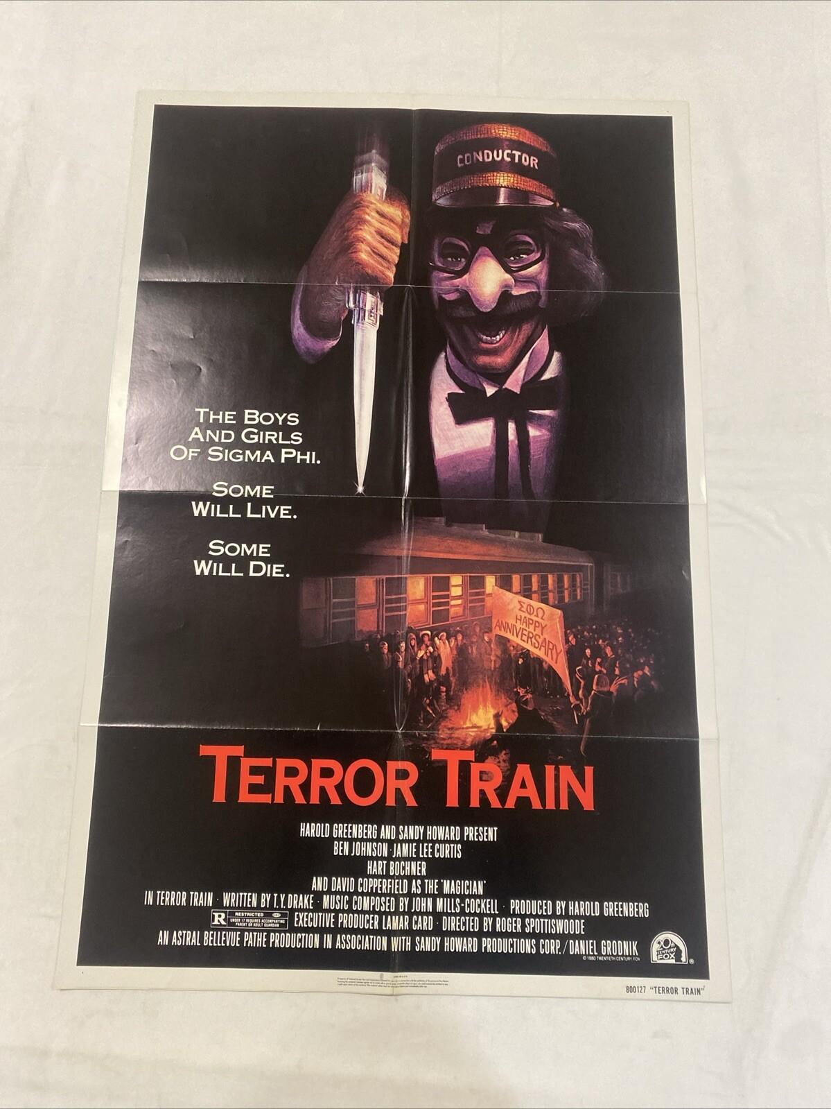 1980 TERROR TRAIN UNUSED ORIGINAL 27x41 ONE SHEET MOVIE POSTER JAMIE LEE CURTIS