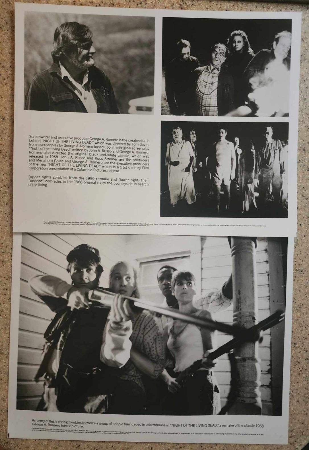"Night of the Living Dead" movie promo photos (2) from the 1990 remake