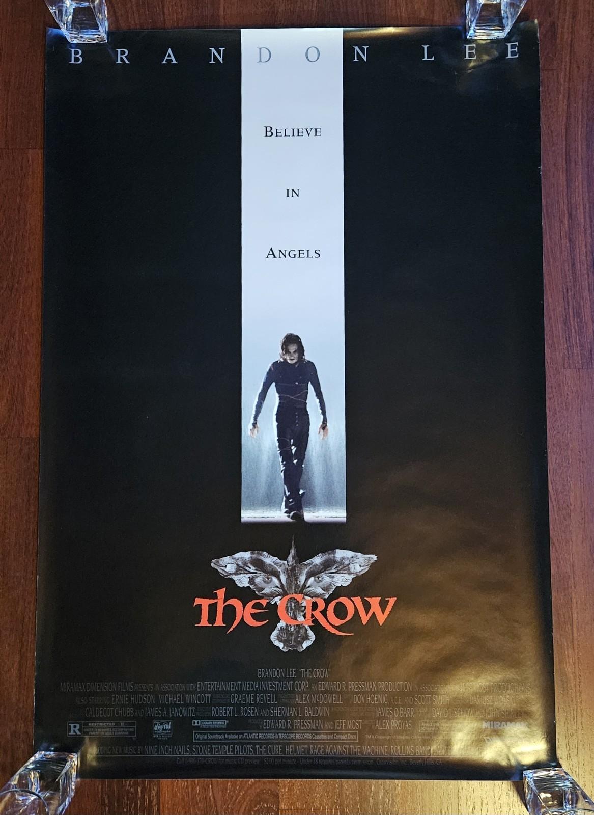 VINTAGE The Crow 1994 Original Movie Poster 27x40" Brandon Lee Good Condition 