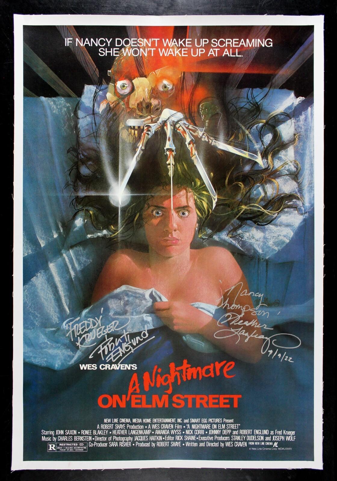 A NIGHTMARE ON ELM STREET 💤 CineMasterpieces ORIGINAL SIGNED MOVIE POSTER 1984
