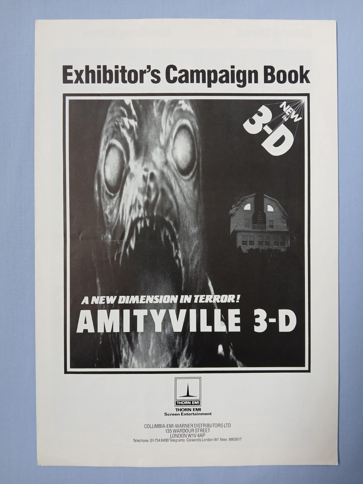 AMITYVILLE 3-D (1983) rare original UK Exhibitors Campaign Press Book