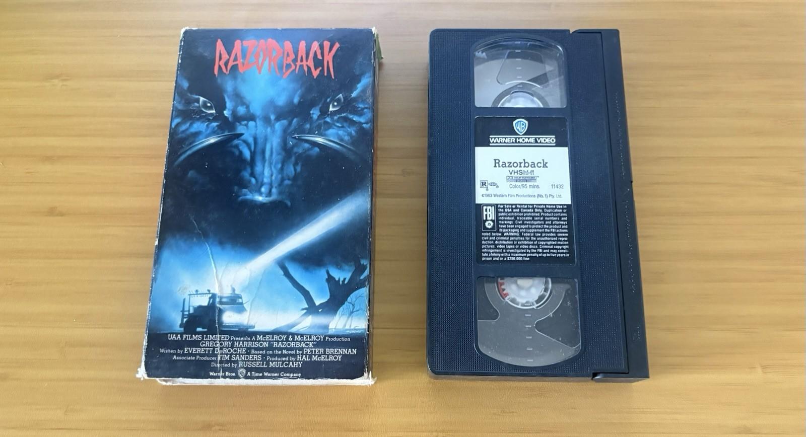 Razorback VHS Tape Horror 1985 Vintage Rare