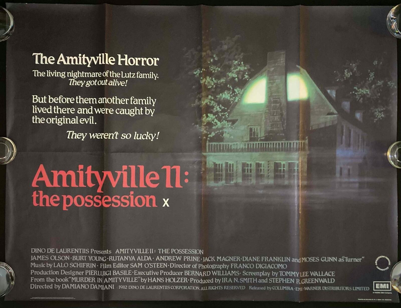 Amityville II The Possession ORIGINAL Quad Movie Poster Diane Franklin 1982