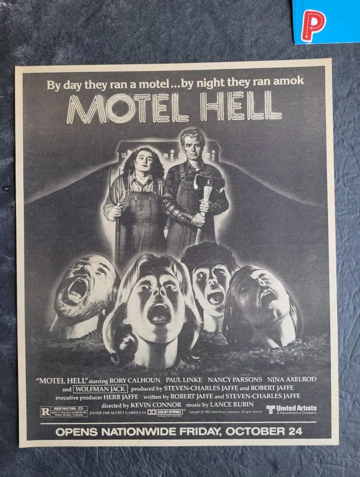 Motel Hell Movie Promo Print Advertisement Vintage 1980