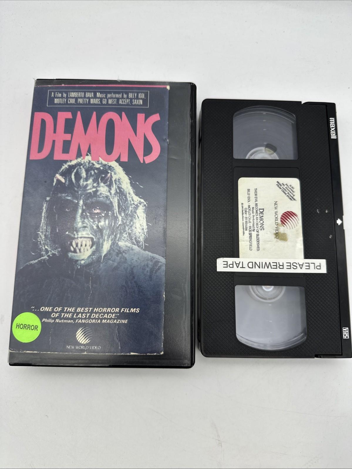 Demons VHS New World Video 1985 RARE Horror Classic - TESTED & WORKS!