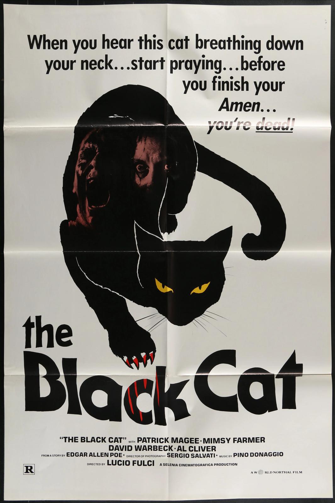 The Black Cat (1981) Original One Sheet Horror Poster Folded 27x41 Lucio Fulci