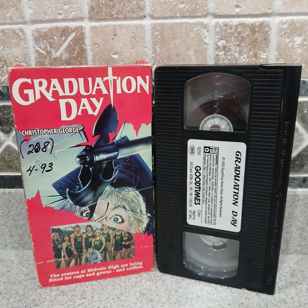 Graduation Day VHS - Christopher George Tested Rare OOP Goodtimes Cassette Tape