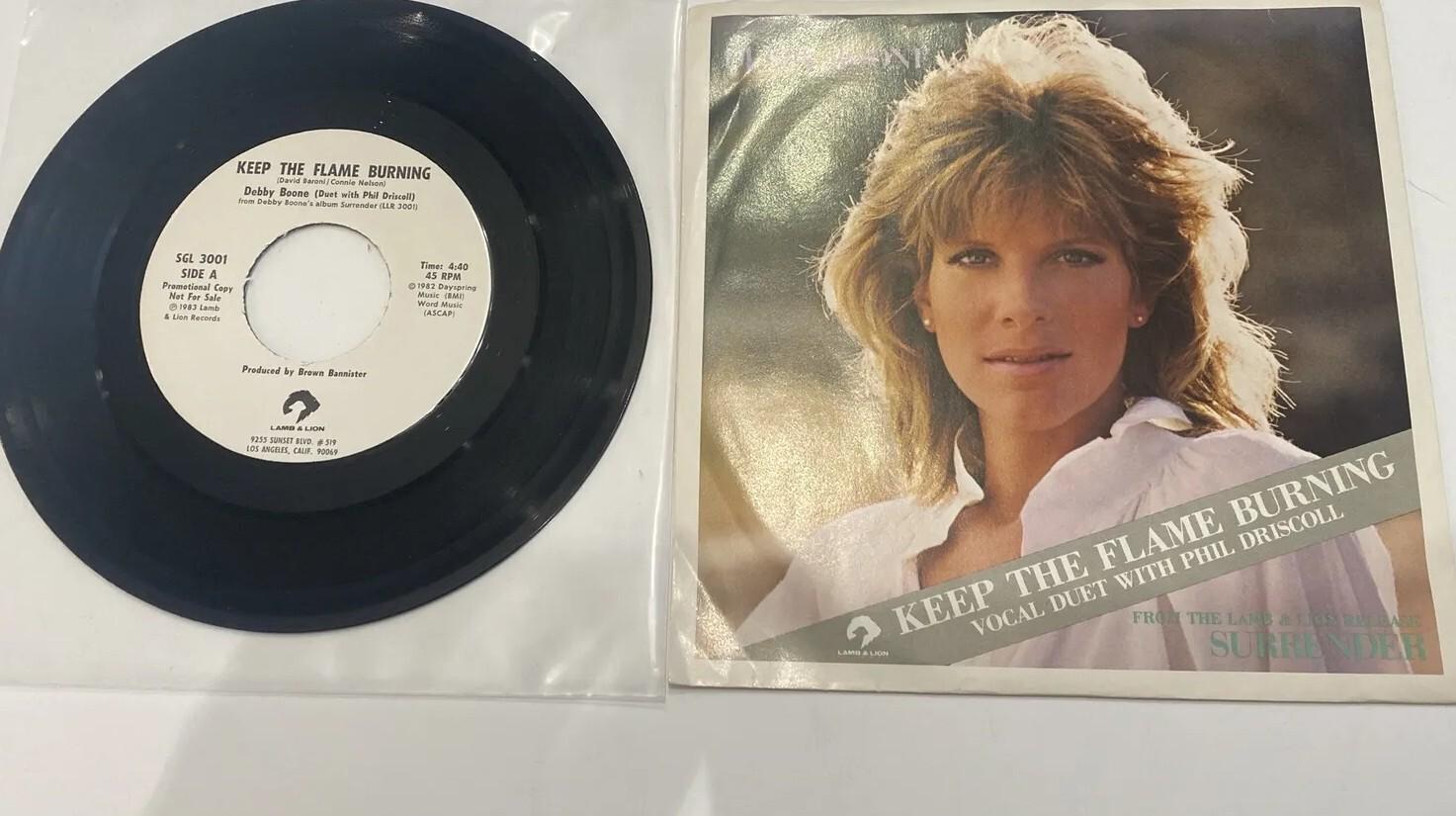 DEBBY BOONE, Keep The Flame Burning, 1983 RARE PROMO, Picture Sleeve- MINT!!