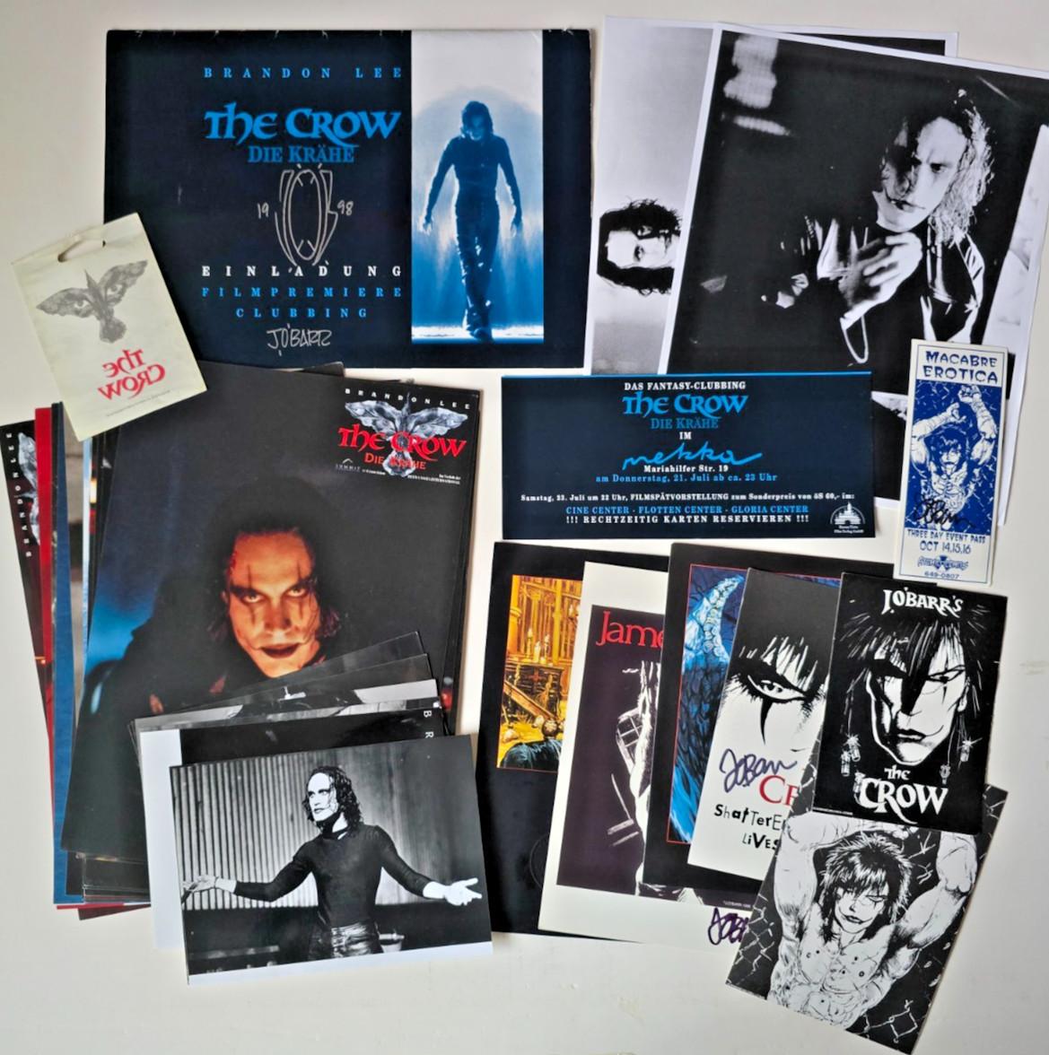VINTAGE 90s THE CROW JAMES O'BARR SIGNED x7 LOBBY CARD PROMO PHOTOS 35 PIECE LOT