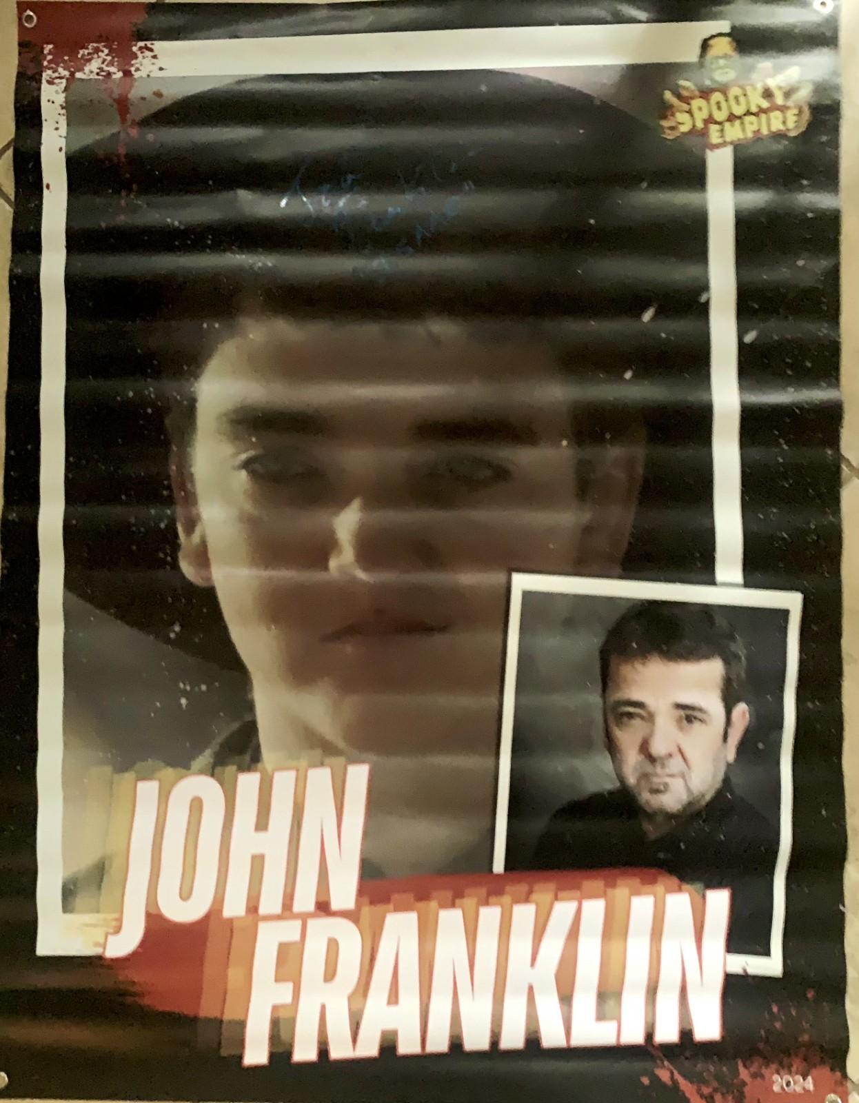 John Franklin SIGNED! 36x48 Vinyl Banner SE Children of the Corn (1984) Isaac