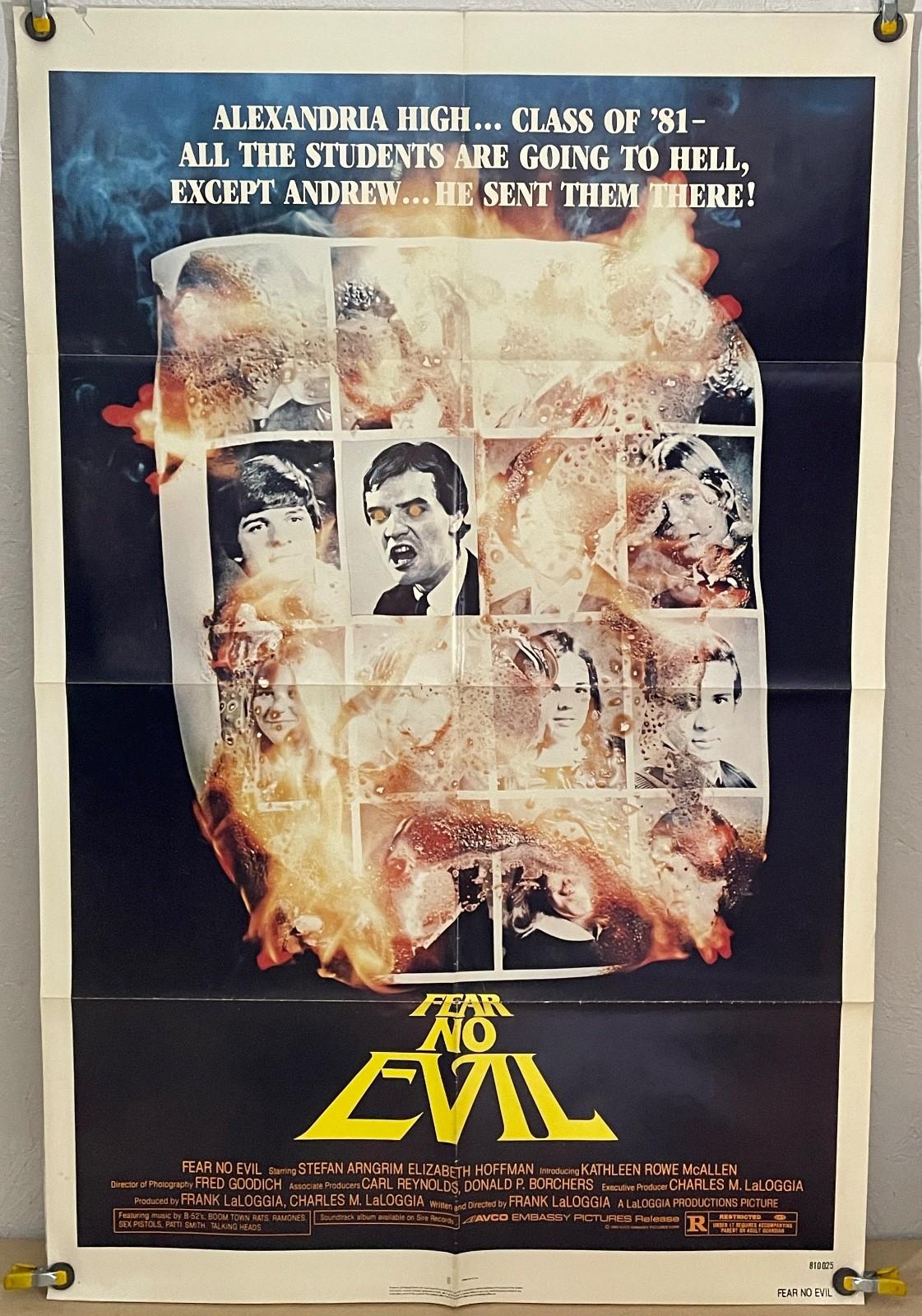 FEAR NO EVIL FF ORIGINAL ONE SHEET MOVIE POSTER STEFAN ARNGRIM PAUL HABER (1981)