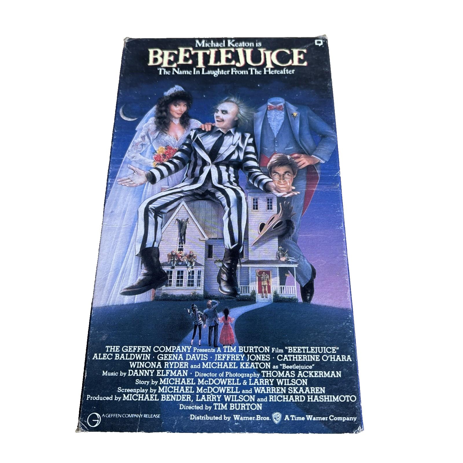 Beetlejuice Original 1988 (VHS) Tim Burton- Michael Keaton Vintage Video film