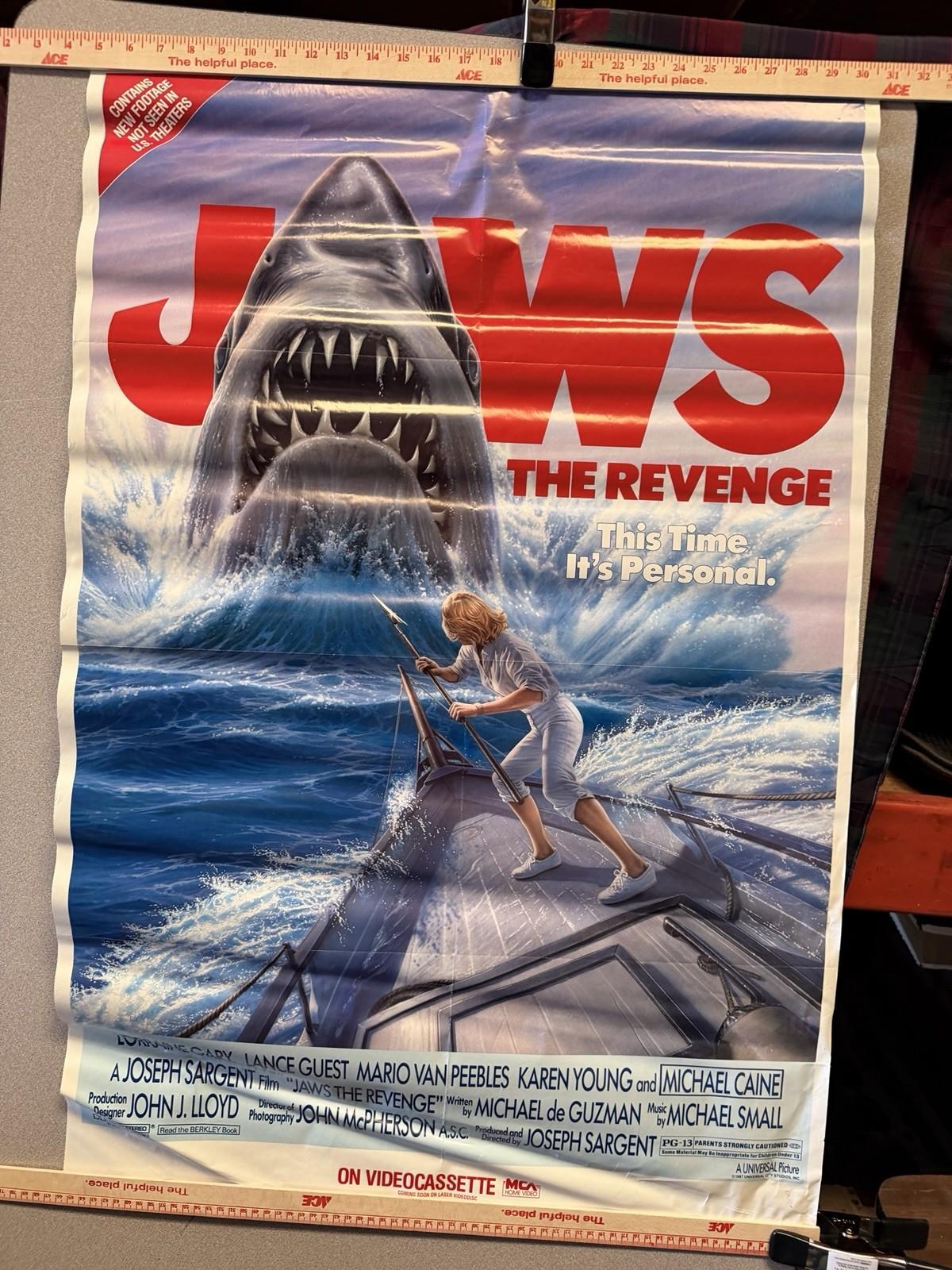 Jaws The Revenge 1987 Original VHS Video Store Promo Poster 26x40 Horror