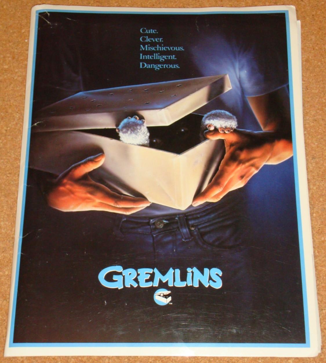 GREMLINS - very rare 1984 US press kit - folder/notes & 17 stills/photos