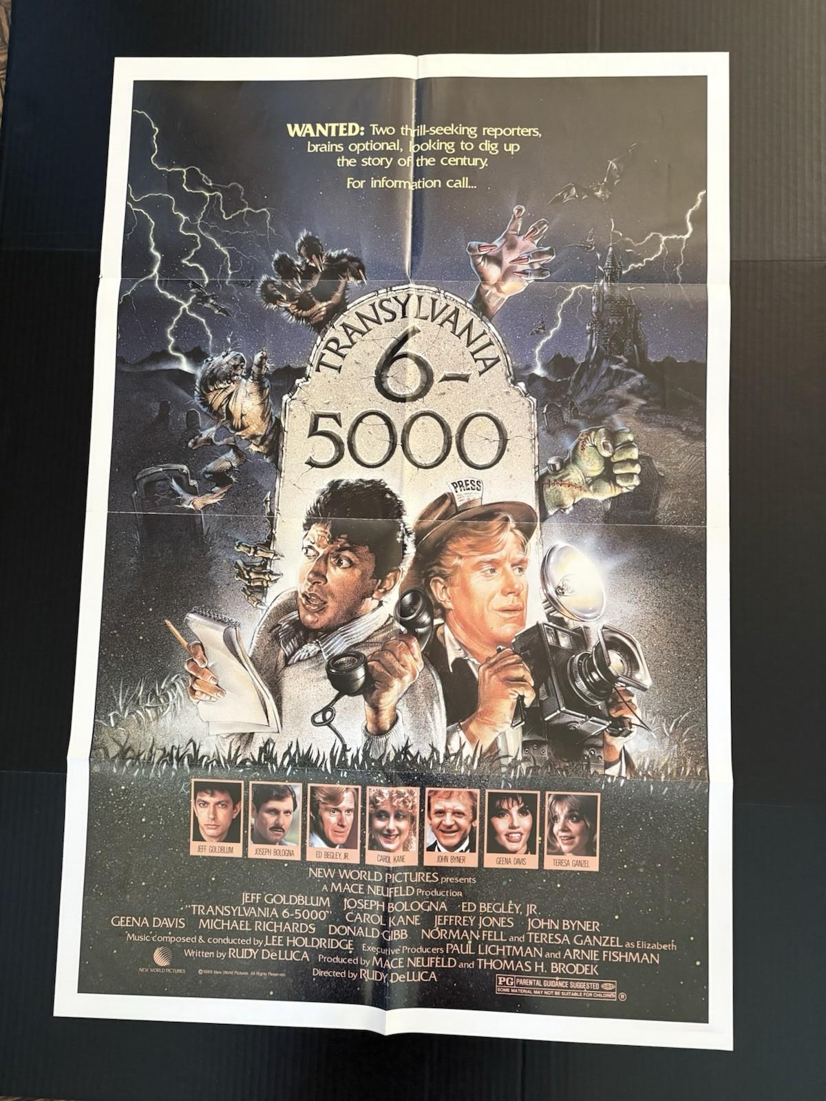 TRANSYLVANIA 6-5000 ORIGINAL ONE SHEET MOVIE POSTER 1985