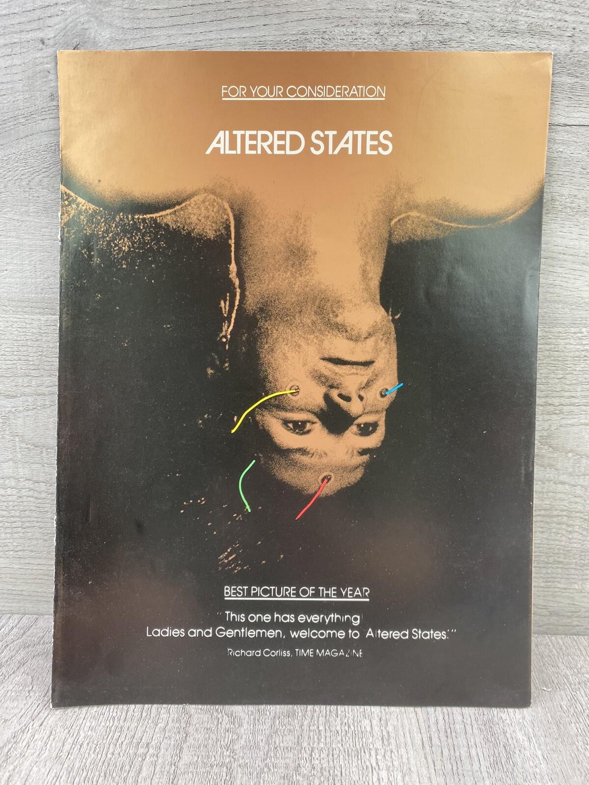 Vtg 1980 Altered States William Hurt Promo Movie Press Kit Brochure Program