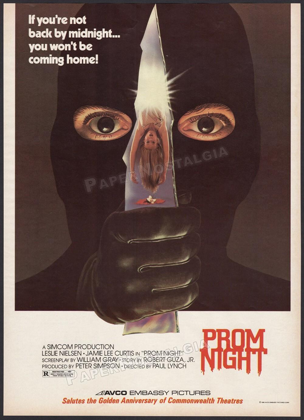 PROM NIGHT - Original 1980 Trade AD promo / poster _ Jamie Lee Curtis _ horror