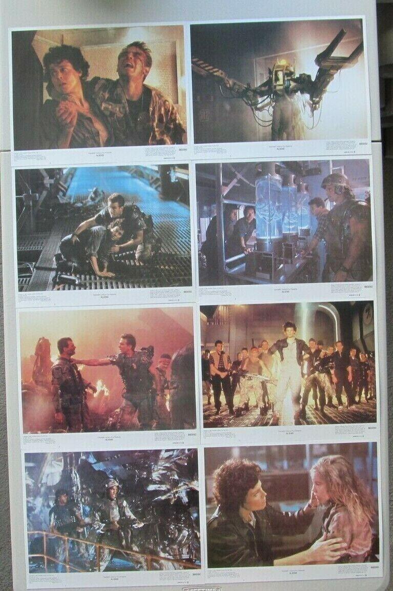 ALIENS ORIGINAL 11X14 LOBBY CARD SET OF 8 SIGOURNEY WEAVER SCIFI CAMERON 1986