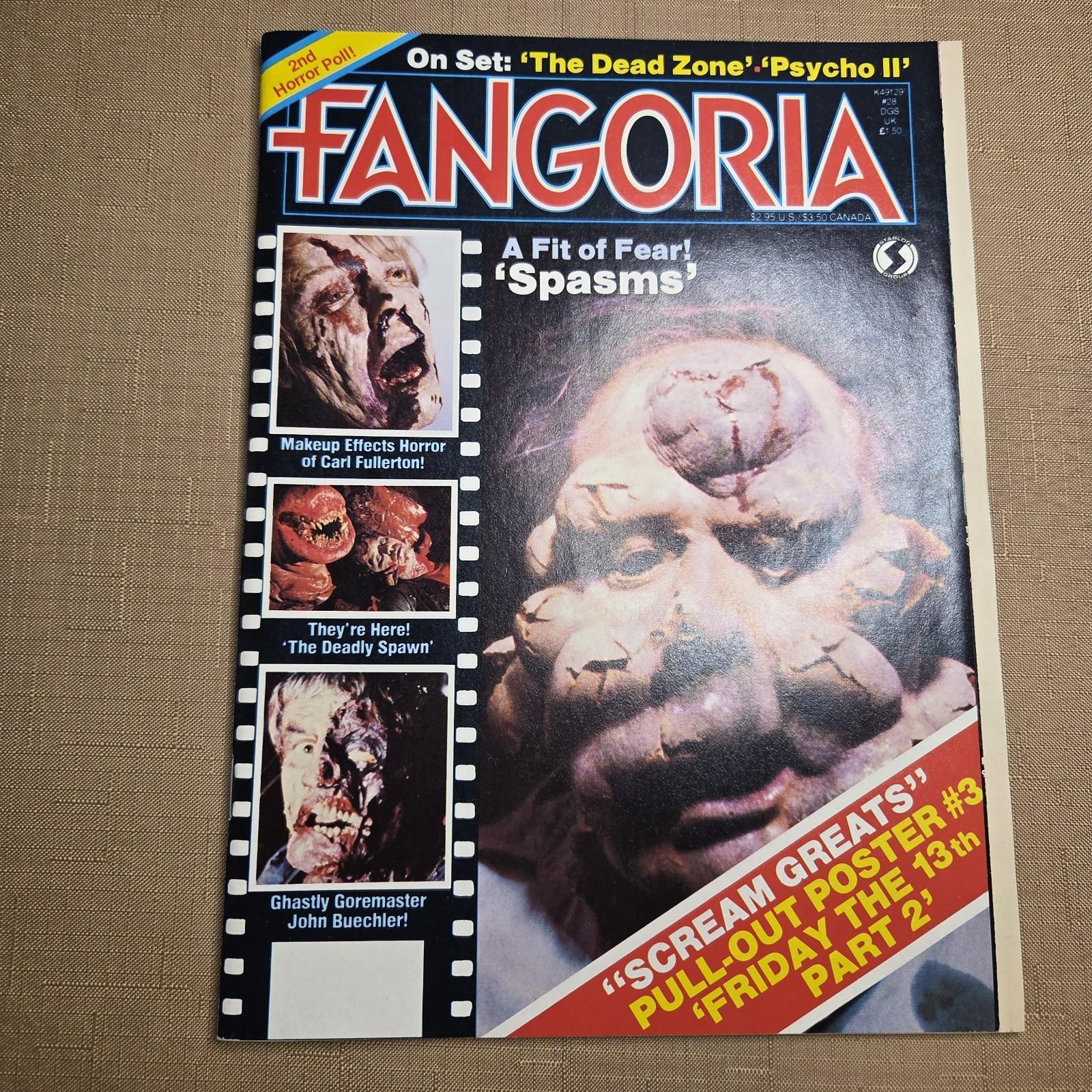 FANGORIA #28 July 1983 - Psycho II, The Dead Zone, Spasms, The Deadly Spawn - VG