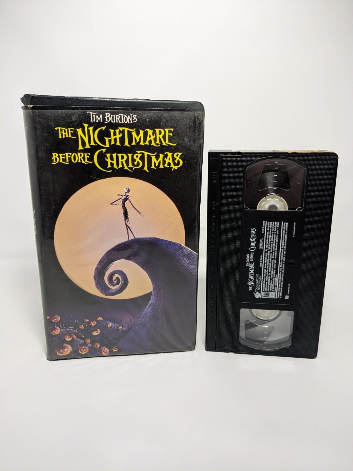 Vintage 1993 Tim Burton Nightmare Before Christmas CLAMSHELL VHS Tape Touchstone