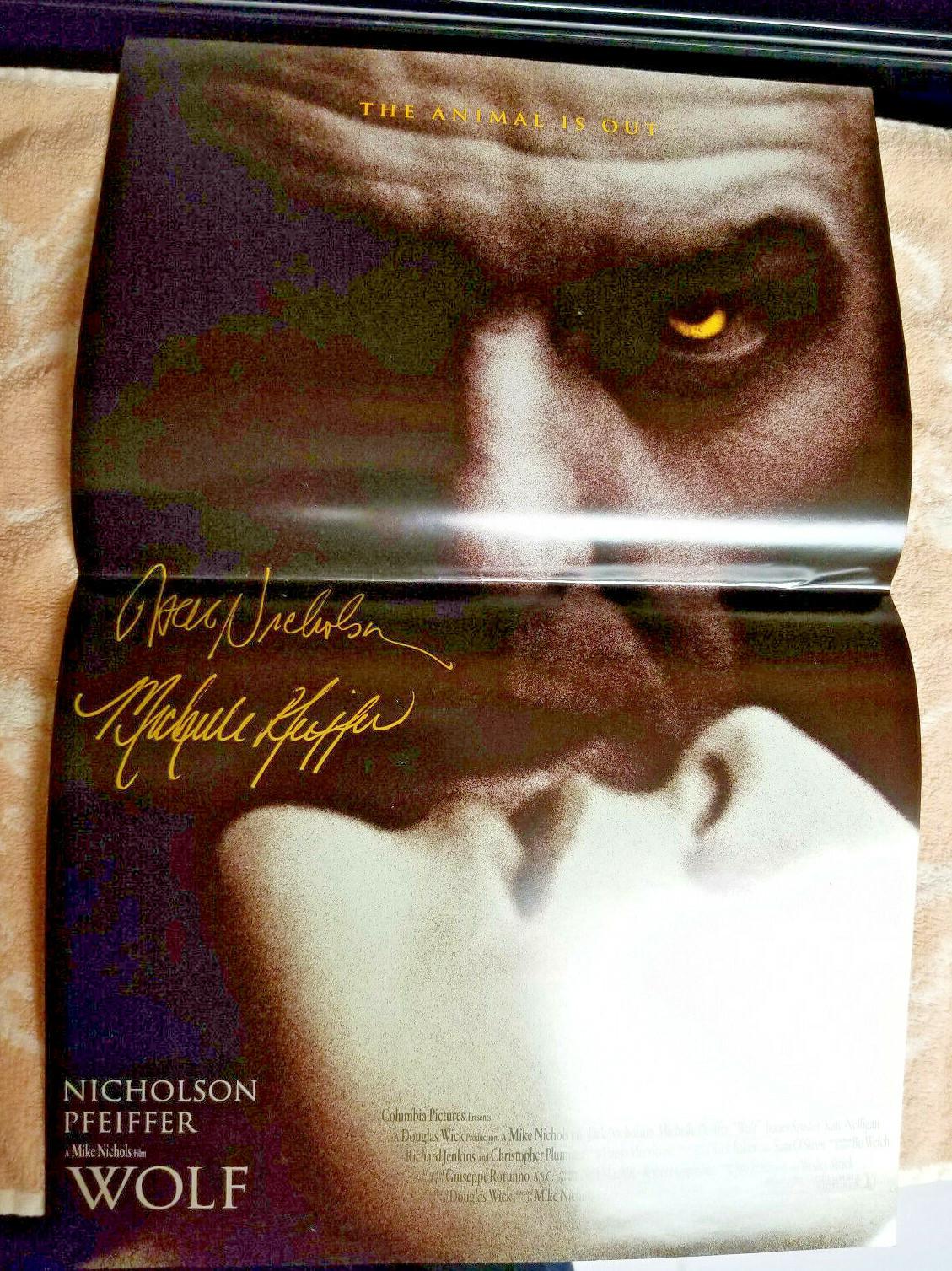 Jack Nicholson WOLF 1994 ORIGINAL THEATRICAL MINI-MOVIE POSTER / signed by stamp
