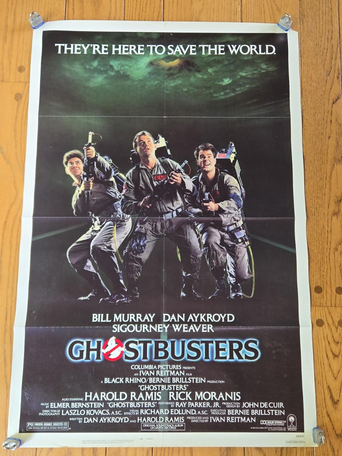 Original 1984 Ghostbusters Movie Poster 27x41 One Sheet Vintage