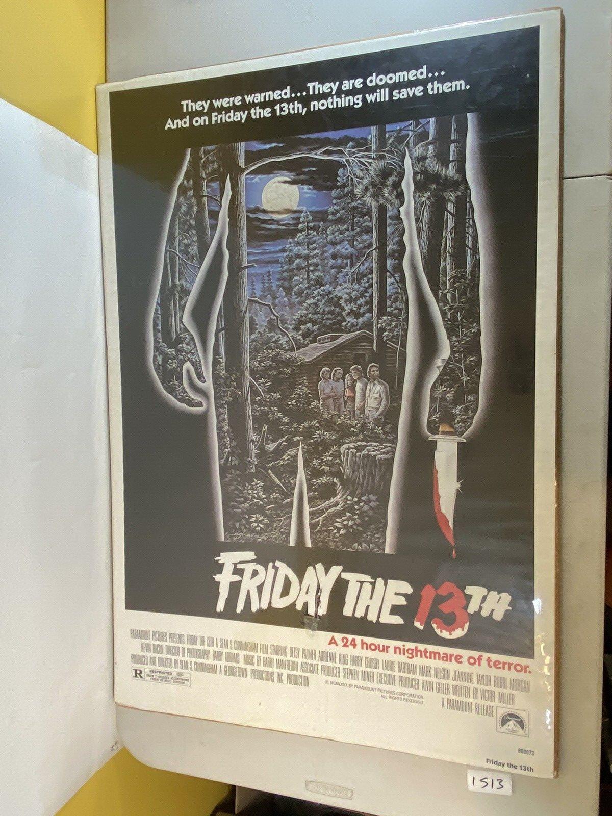 1980 rare Friday The 13th Vintage Movie Poster 1S13