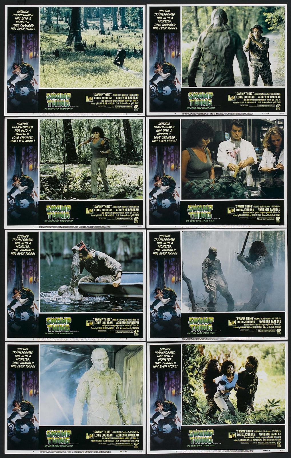 SWAMP THING original lobby card set ADRIENNE BARBEAU/LOUIS JOURDAN/WES CRAVEN