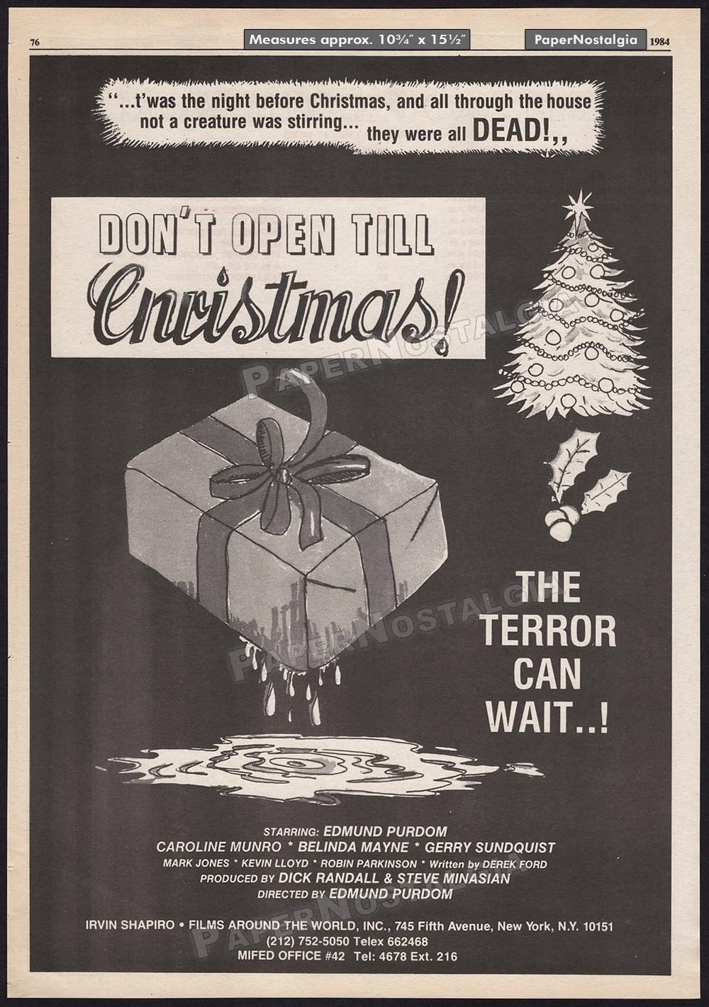DON'T OPEN TILL CHRISTMAS – Original 1984 Trade AD / poster – Caroline Munro